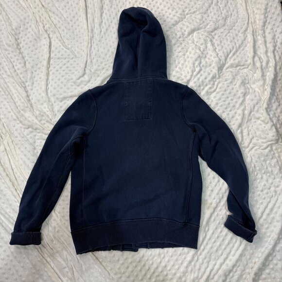 ABERCROMBIE & FITCH Hough Peak Muscle Blue Distressed Hoodie Sweater Mens Sz M - Picture 2 of 11